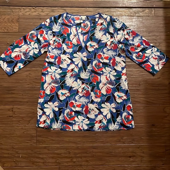 J. Crew Tops - J Crew Floral Tunic Top Size XL